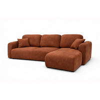 ECKSOFA Mit Schlaffunktion Und Bettkasten, Sofa L-Form Bingo L, Veloursstoff Salvador, Dunkelbraun, Rechts - Dunkelbraun, Holz (250/142cm) - Kaiser Möbel