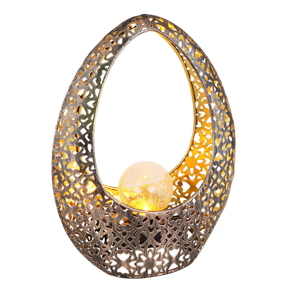 LED AUSSENLEUCHTE Bronze Oval - Bronzefarben, Glas (21.5/9.5/27.5cm) - Globo Lighting
