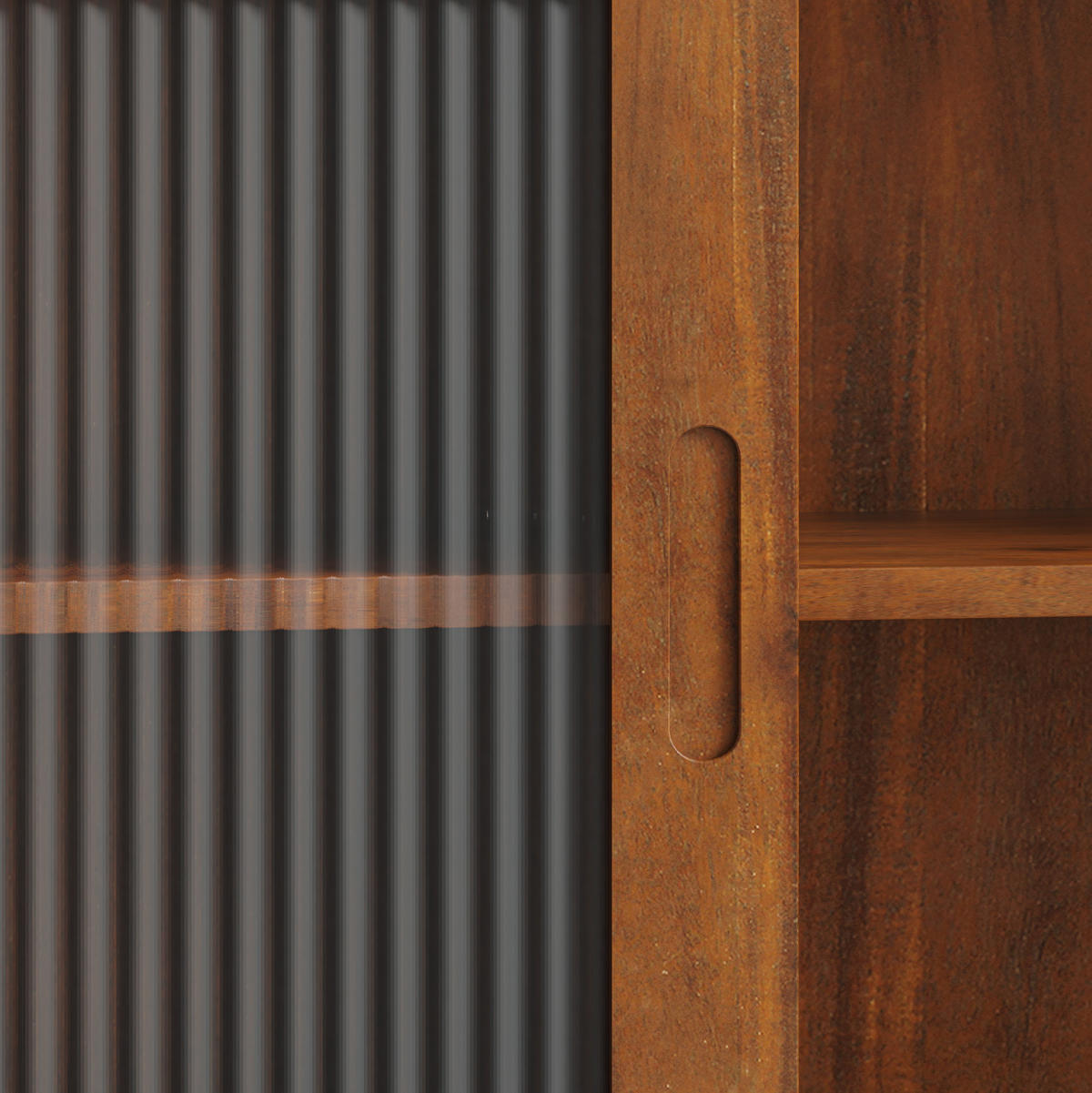KÜCHENOBERSCHRANK 90/20/60 cm aus Massivholz und Glas mit Schiebetüren Braun - Braun, Holz (90/60/20cm) - Modenvie