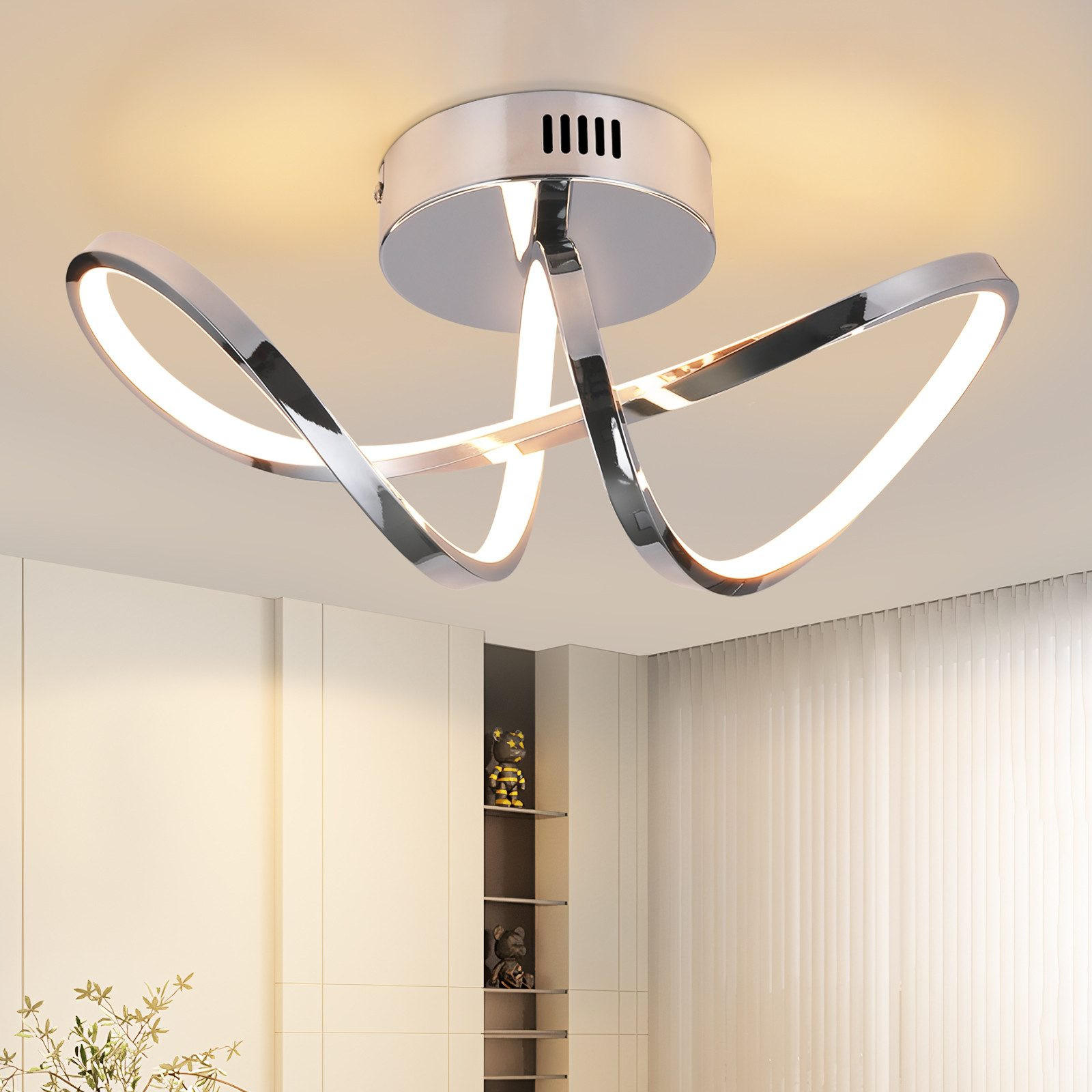 LED-DECKENLEUCHTE Marburg 34/14.5/17 cm - Silberfarben, Metall (34/14.5/17cm) - Nettlife