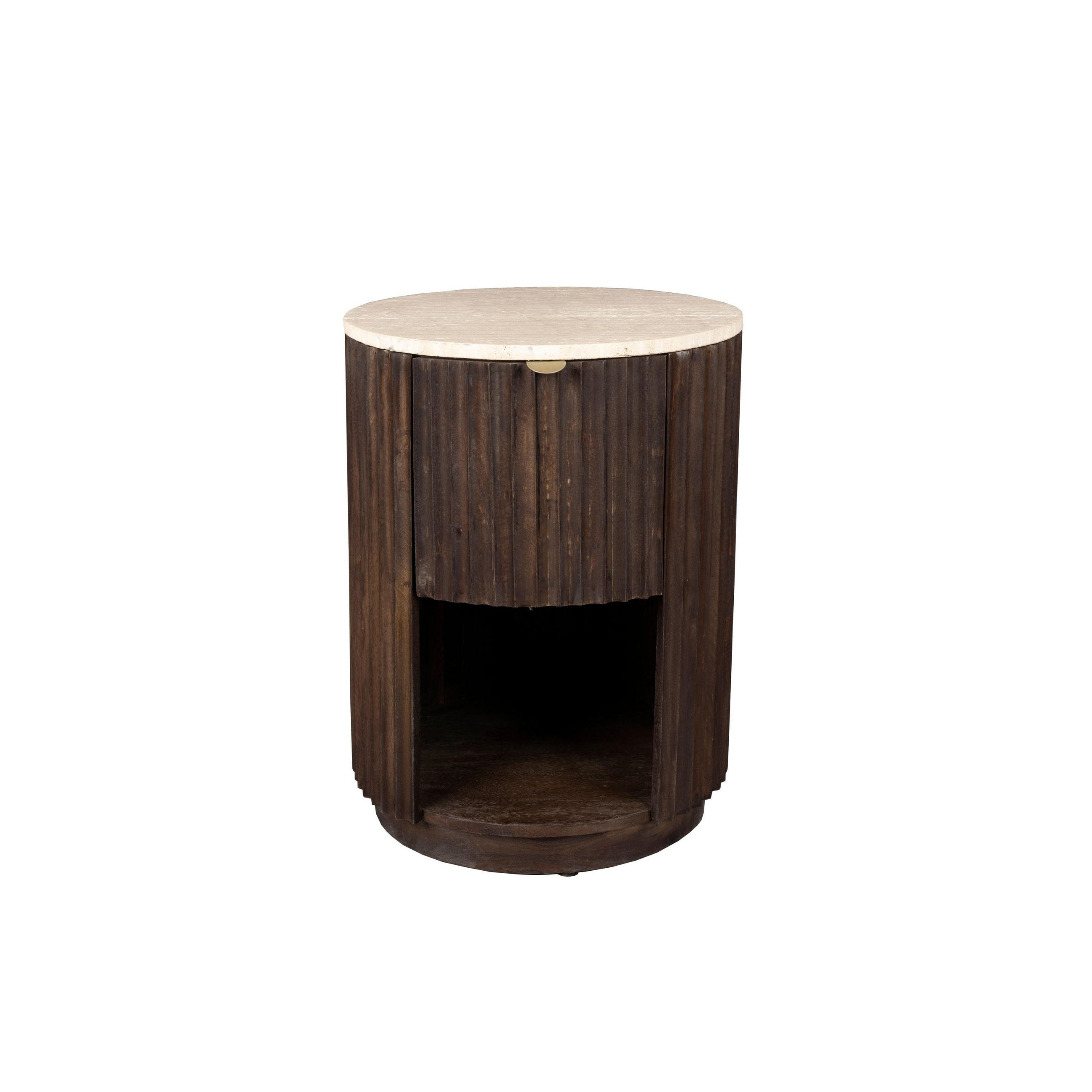 BEISTELLTISCH Marlow Rund 45 cm - Braun, Stein (45/45/60cm) - Dutchbone
