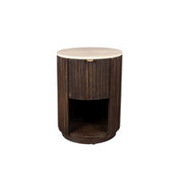 BEISTELLTISCH Marlow Rund 45 cm - Braun, Stein (45/45/60cm) - Dutchbone