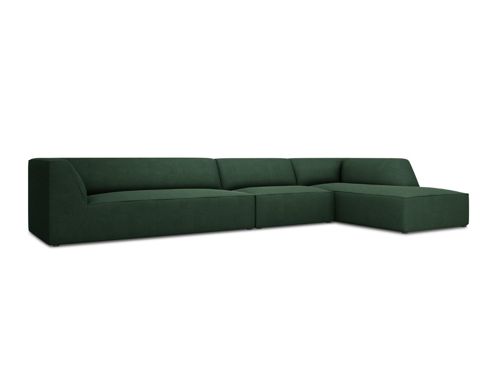 ECKSOFA rechts Ruby aus strukturiertem Stoff grün 5 Sitzplätze - Grün, Textil (180/366cm) - Micadoni