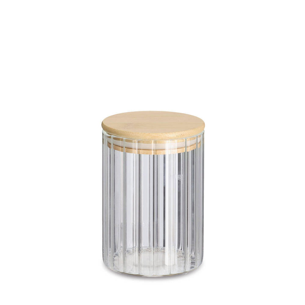 GLASBEHÄLTER Grooves 550 ml - Transparent, Glas (9/13.5/9cm)