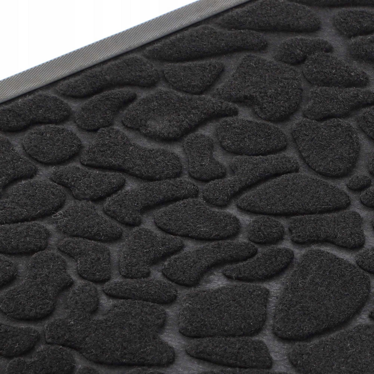 FUSSMATTE 60 x 40 cm, halbrund - Schwarz, Kunststoff (60/40cm) - KADAX