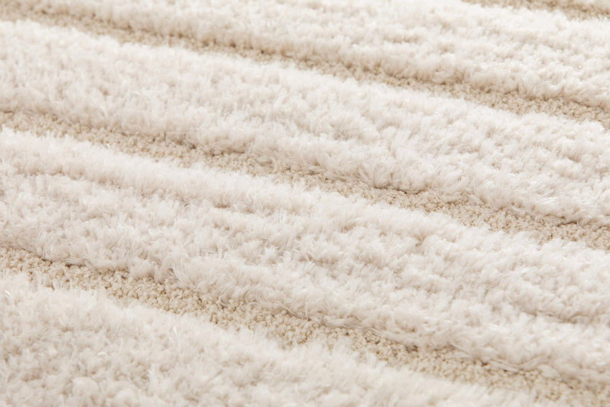 TEPPICH weich mit Relief aus recyceltem Polyester weiss - Weiß, Textil (120/170cm) - AFK Living