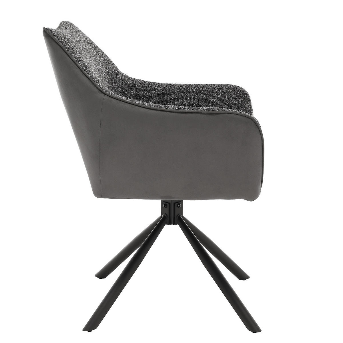 ARMLEHNENSTUHL - Drehbar - Graphitfarben, Textil/Metall (63/87/61cm) - home24