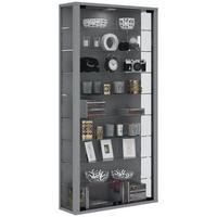 VITRINENSCHRANK Silber - Silberfarben, Holzwerkstoff (59/113/18cm) - ebuy24