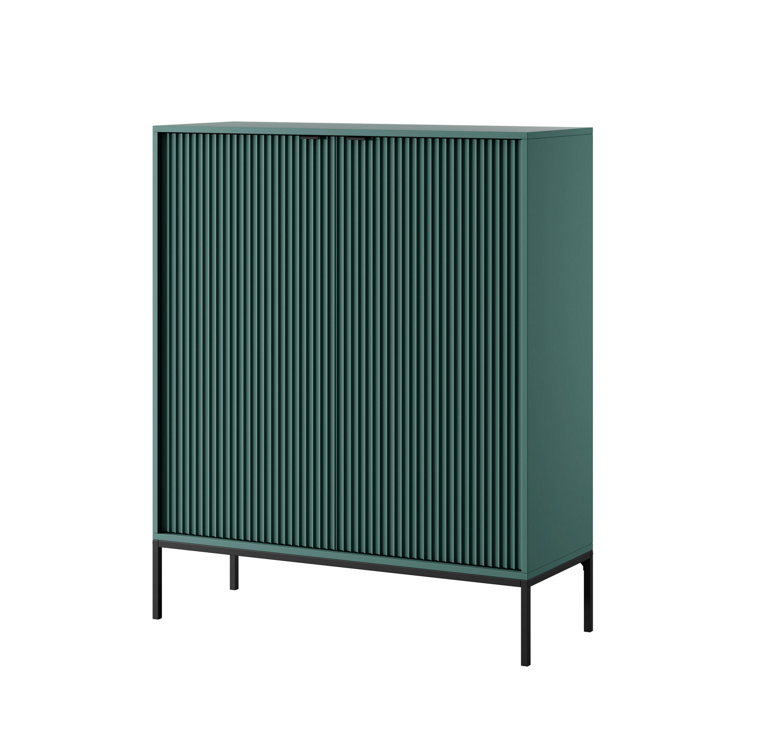 Furnlux Sideboard Grün, Schwarz 104x125x39 cm