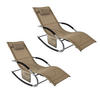 SONNENLIEGE 2er Set Braun - Braun, Metall (63/83/150cm) - SoBuy
