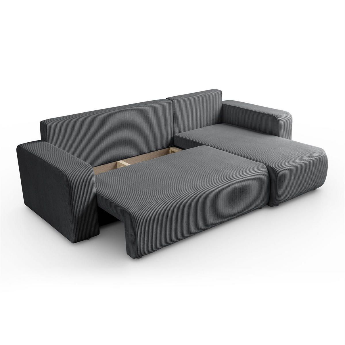 Ecksofa PRESTIGE L, Poso 60 - Grau, Textil (247/143cm) - Lookway