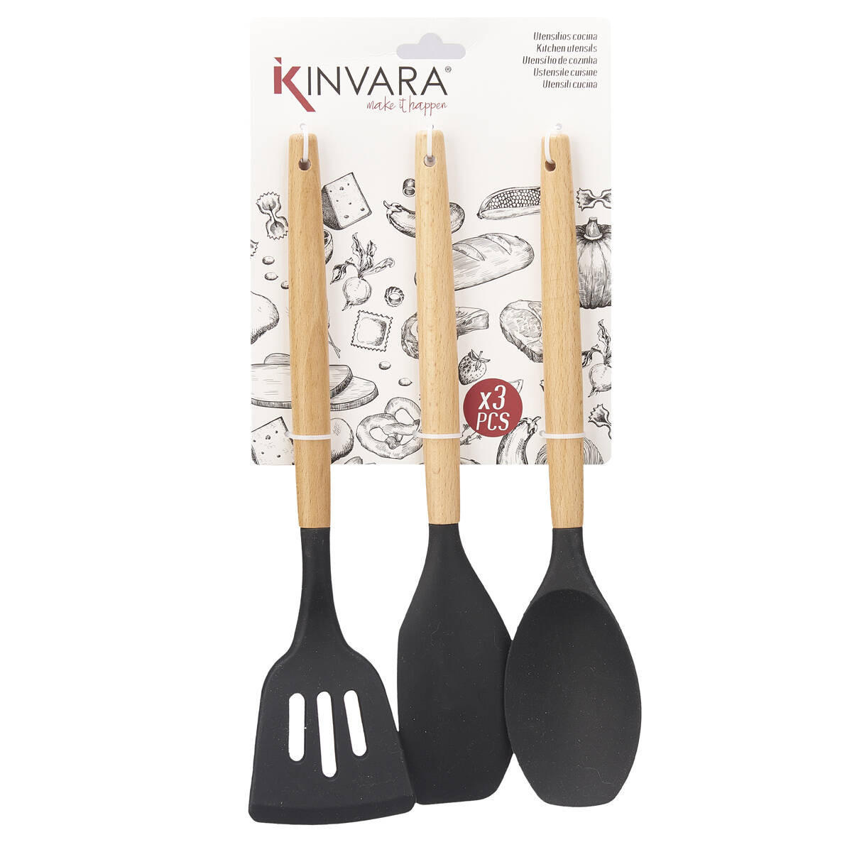 KOCHSPATEL Silikon 3er-Set - Braun, Kunststoff (20/37/3.5cm) - Kinvara