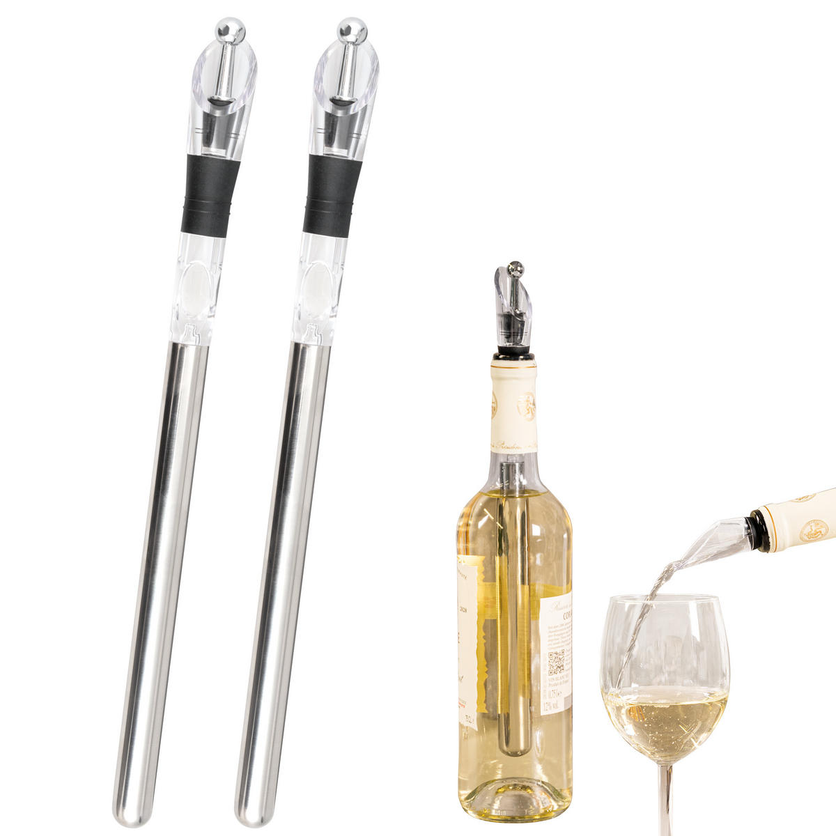 WEIN-AUSGIESSER 2er-Set, transparent - Transparent, Kunststoff (2.5/31.5/2.5cm) - bremermann