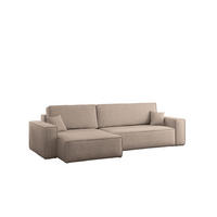 ECKSOFA Mit Schlaffunktion Und Bettkasten, Eckcouch Best XL Stoff Verita Warmbeige Links - Sandfarben, Holz (145/274cm) - Kaiser Möbel