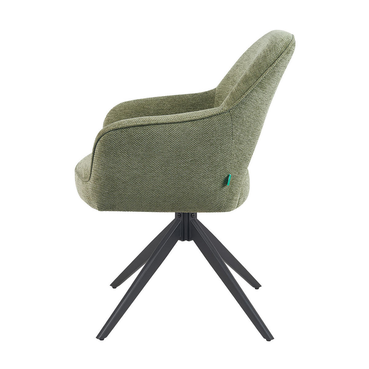 DREHSTUHL Mika-Nils - Schwarz/Grün, Textil/Metall (60/87/65cm) - DUBI Möbel