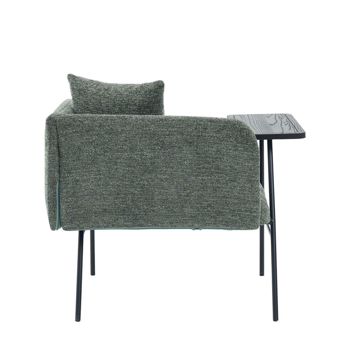 SESSEL mit Beistelltisch und Staufächern, DE-42266, Smaragdgrün - Grün, Metall (86/71/72cm) - ComfortXL