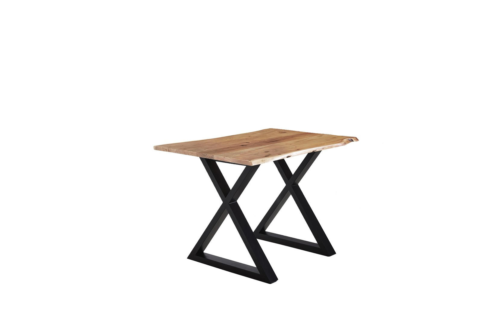 ESSTISCH LUBIN - Beige/Schwarz, Holz/Metall (80/120/77cm) - SAM
