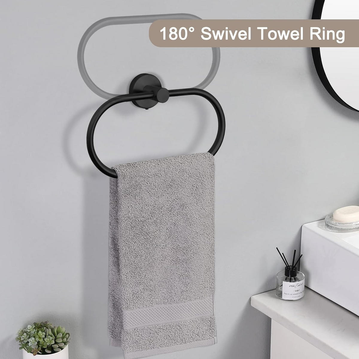 BADEZIMMER-REGAL-SET, schwarz, 42/18/6 cm - Schwarz, Metall (18/6/42cm)