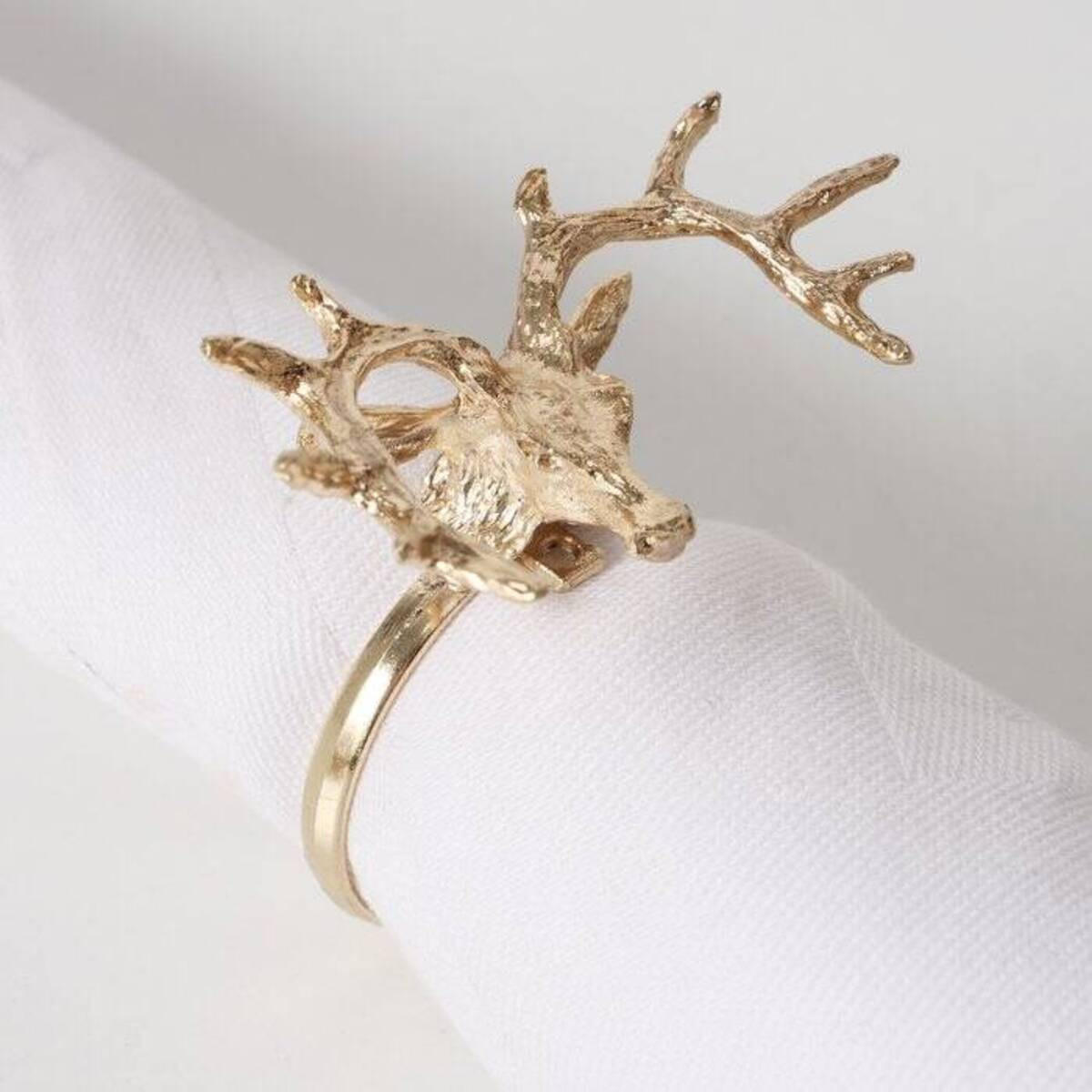 SERVIETTENRINGE Weihnachtsmotiv Bionto 4er-Set - Goldfarben, Metall (3/5.5/5.5cm) - Boltze Home
