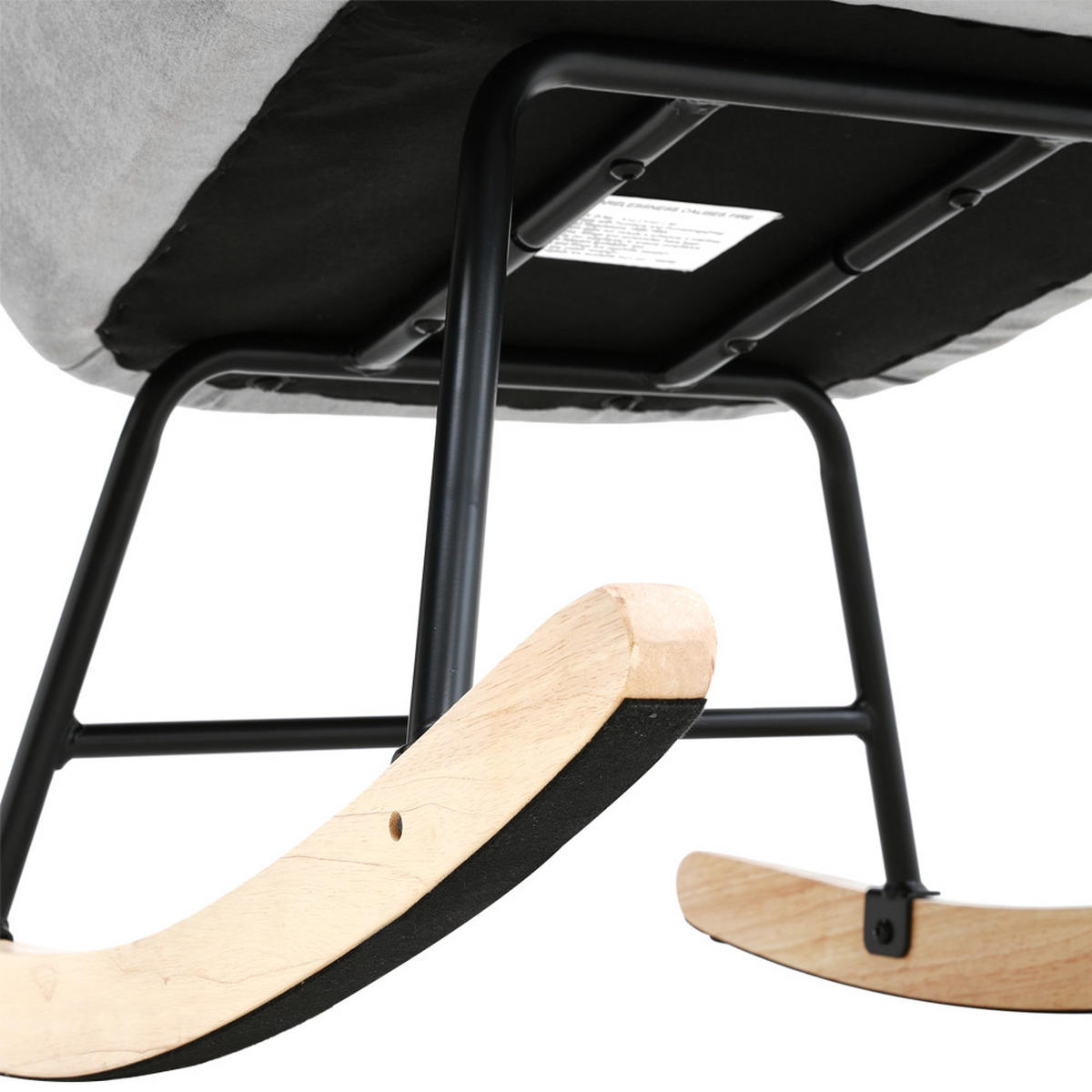 SCHAUKELSESSEL 72/92/98.5 cm Armlehnen Eisenrahmen Teddyfleece Weiß - Weiß, Holz/Textil (72/98/92cm) - Livingandhome