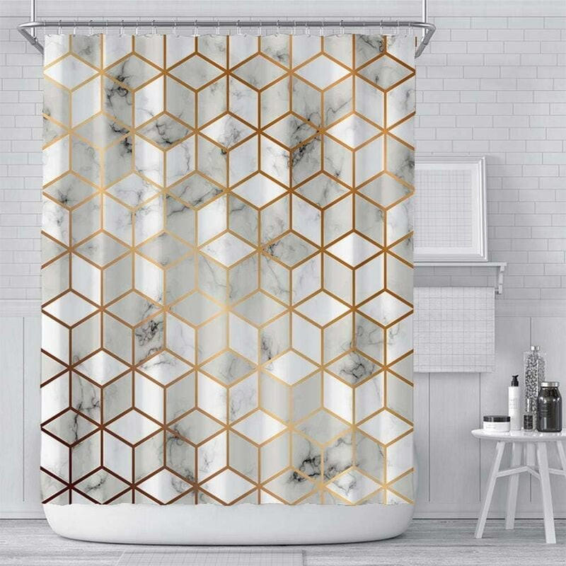 DUSCHVORHANG Polyester schimmelresistent originell maschinenwaschbar für Badezimmer mit Haken - Multicolor, Kunststoff (180/180cm) - MCBOSON