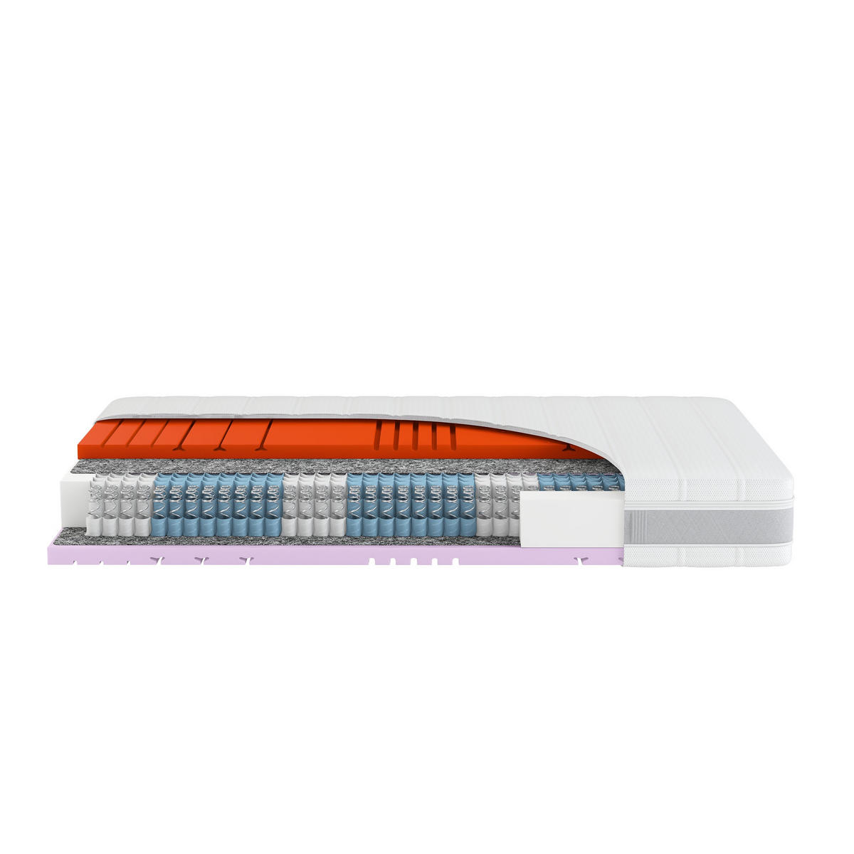 TASCHENFEDERKERN-MATRATZE "Sleep Balance TFK", H3/H4, 80 x 200 cm, Höhe: ca. 24 cm - Weiß, Textil (80/200cm) - Hn8 Schlafsysteme