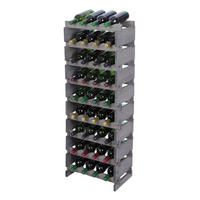 WEINREGAL VINOTECA FLEX PRO HxBxT 121x46x28cm 36 Flaschen auf 9 Ebenen Grau - Grau, Holz (46/121/28cm) - PROREGAL