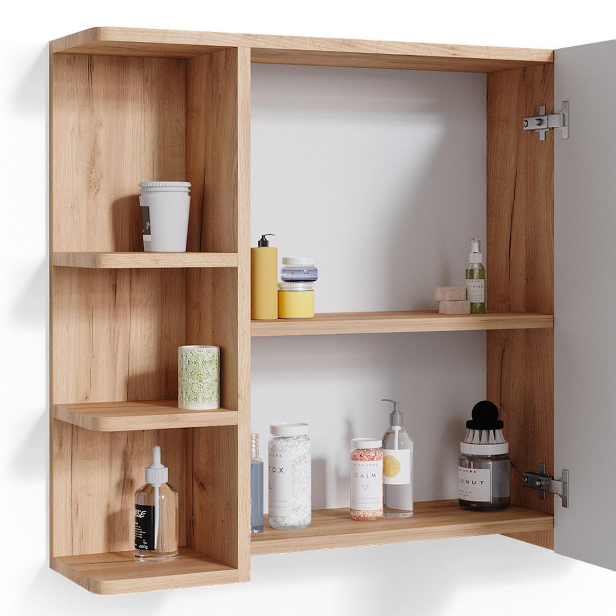 BADSPIEGELSCHRANK Fynn Eiche 79.6 x 64 cm - Eichefarben, Holzwerkstoff (79.6/64/21.2cm) - Vicco