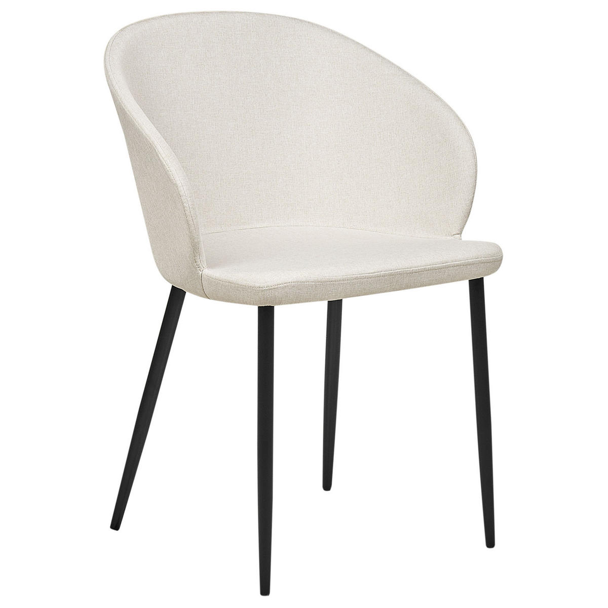 ESSZIMMERSTUHL 2er-Set hellbeige/schwarz Mason - Beige/Schwarz, Textil (45/82/45cm) - Beliani