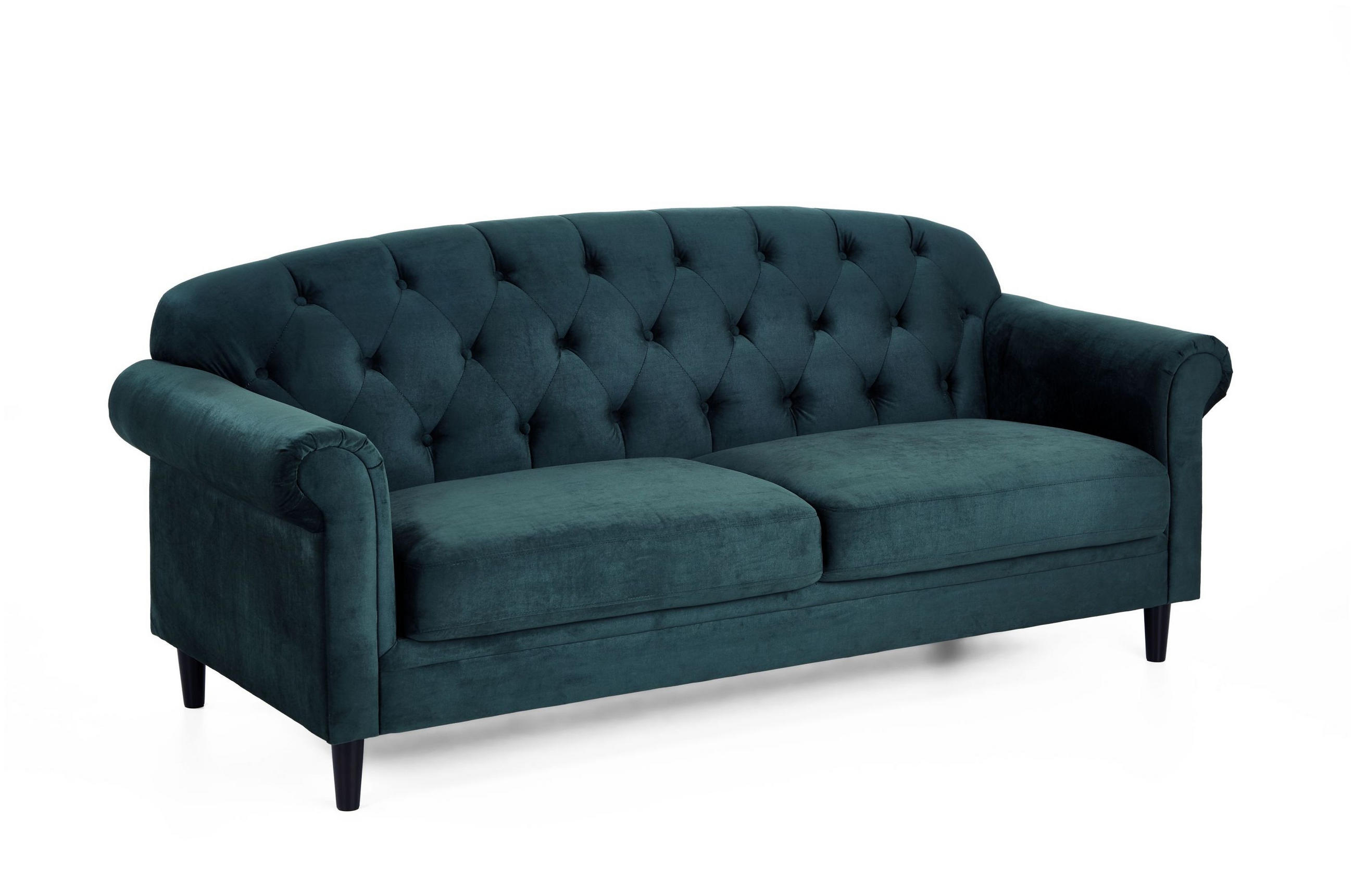 SOFA Carla Samt Waldgrün - Waldgrün, Textil (210/85/88cm) - ATLANTIC home collection