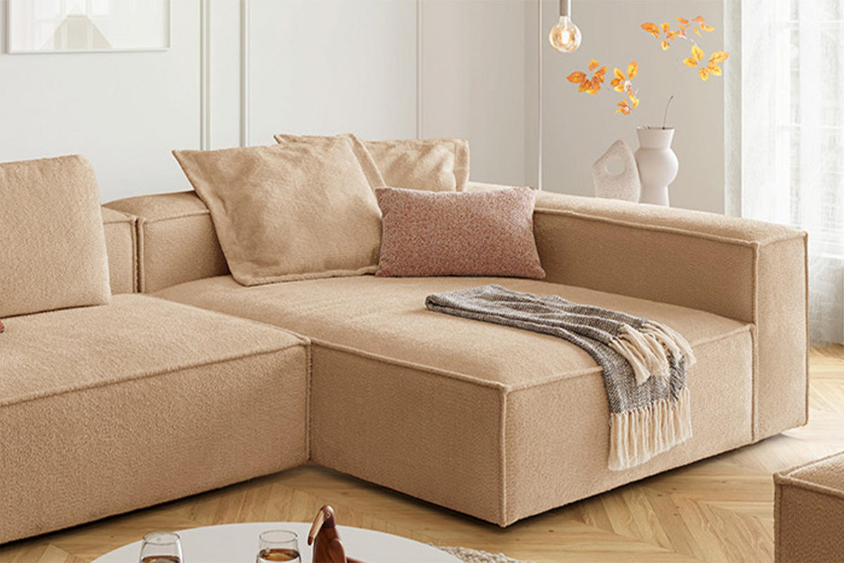 ECKSOFA CARMO Braun Flachgewebe - Dunkelbraun/Schwarz, Kunststoff/Textil (306/191cm) - KAWOLA
