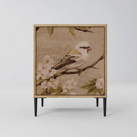 SIDEBOARD PETAL DISTINGUISH, Eichefarben, 57,5x42x72,5 cm, Schwarze Metallfüße - Eichefarben/Multicolor, Holzwerkstoff/Metall (57.5/72.5/42cm) - SpaceRebels