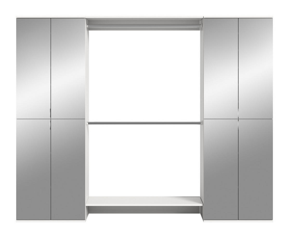 GARDEROBE Systemmöbel Projekt X 3tlg. Kombination , ca.232x191x34 cm - Weiß, Holzwerkstoff (232/191/37cm)