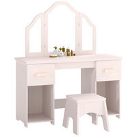 KINDERSCHMINKTISCH-SET MDF Acryl Rosa - Rosa/Naturfarben, Holzwerkstoff (33/90.7/79.5cm) - AIYAPLAY