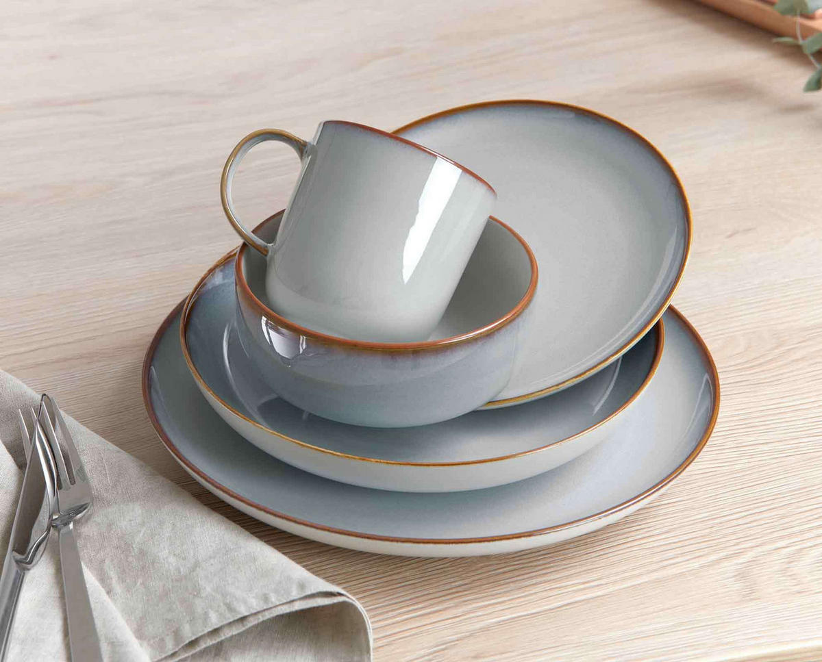 KAFFEESERVICE Portofino grau 18er Set - Grau, Keramik (1/1/1cm) - Ritzenhoff Breker