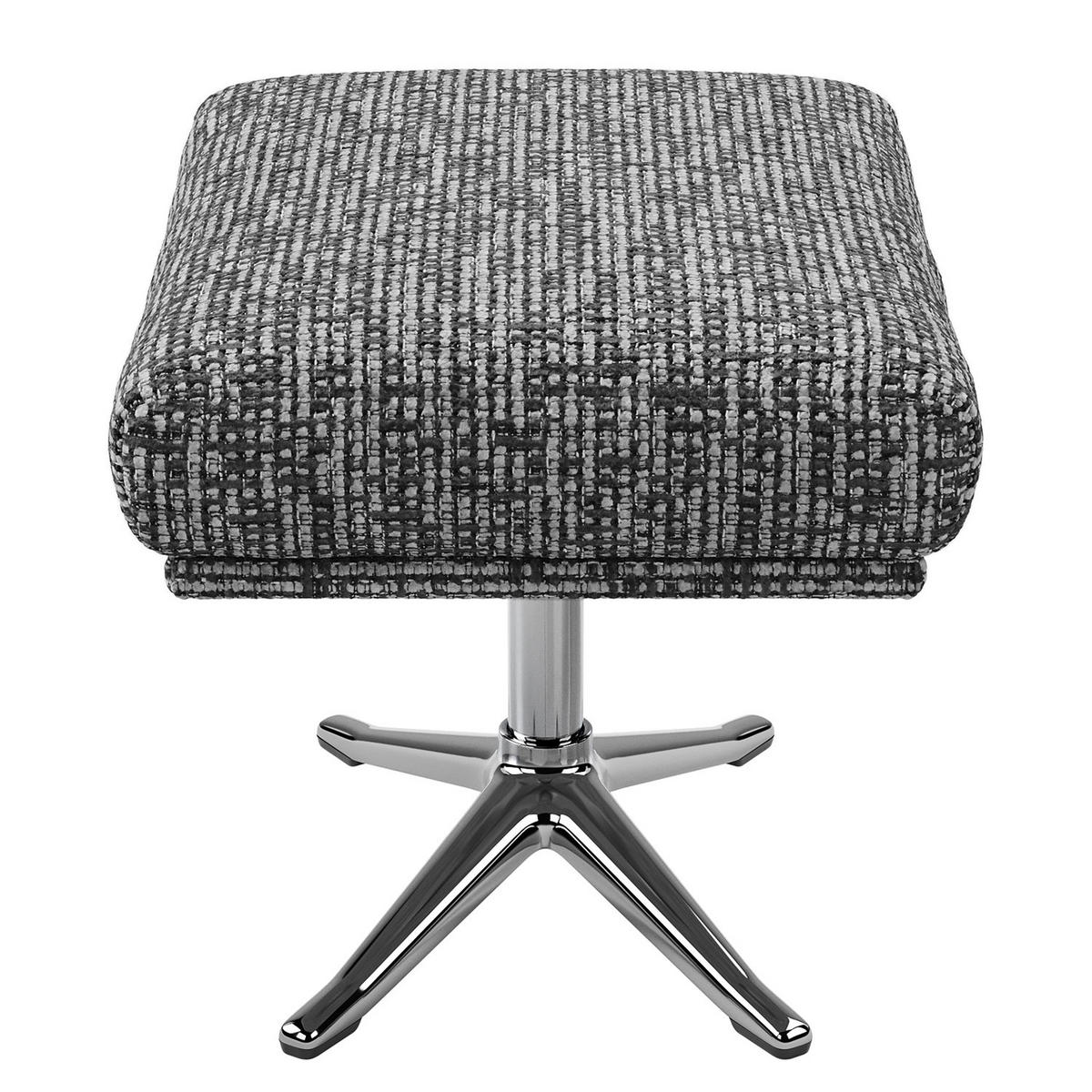 HOCKER mit Kreuzfuß - Chromfarben/Grau, Textil/Metall (54/41/41cm) - home24