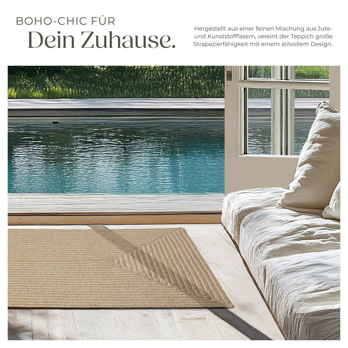 GEFLOCHTENER-TEPPICH Vibe,strapazierfähig und pflegeleicht,braun - Braun, Textil (60/90cm) - tectake