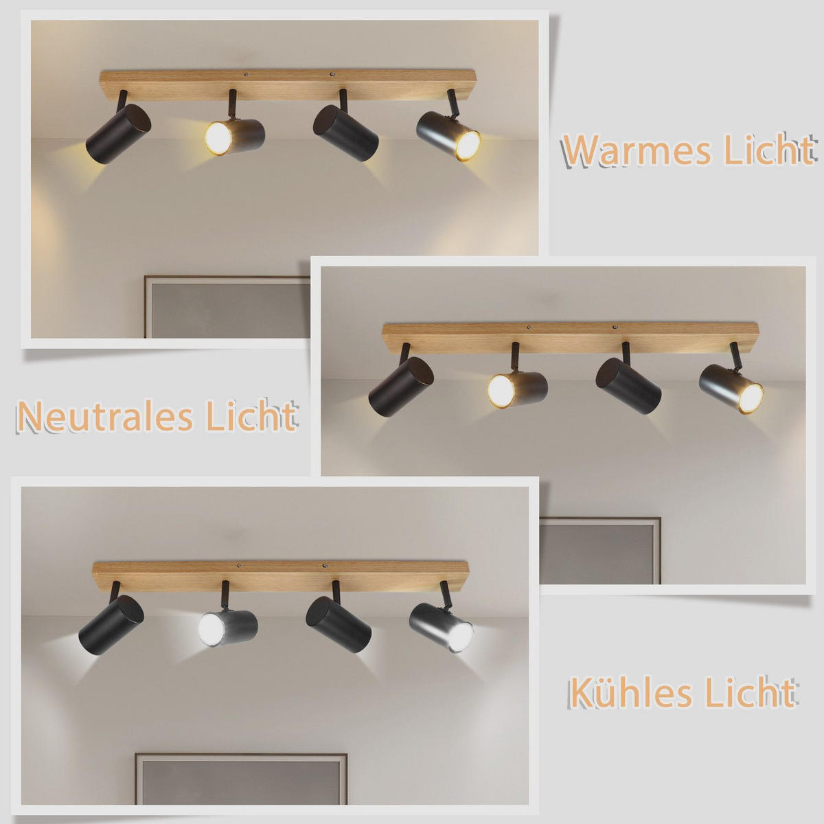 STRAHLER Adenau 4-flammig 60/6/16.5 cm - Schwarz, Metall (60/6/16.5cm) - Nettlife