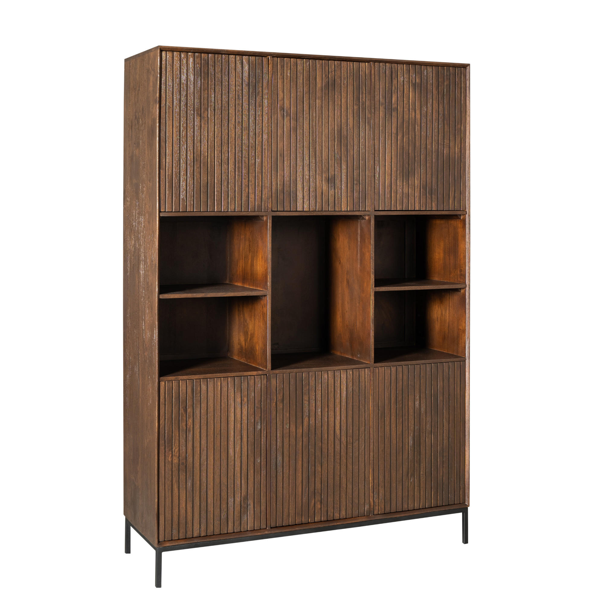 REGAL Madison Braun 45/135/200 cm - Dunkelbraun, Holz (135/200/45cm) - Starfurn