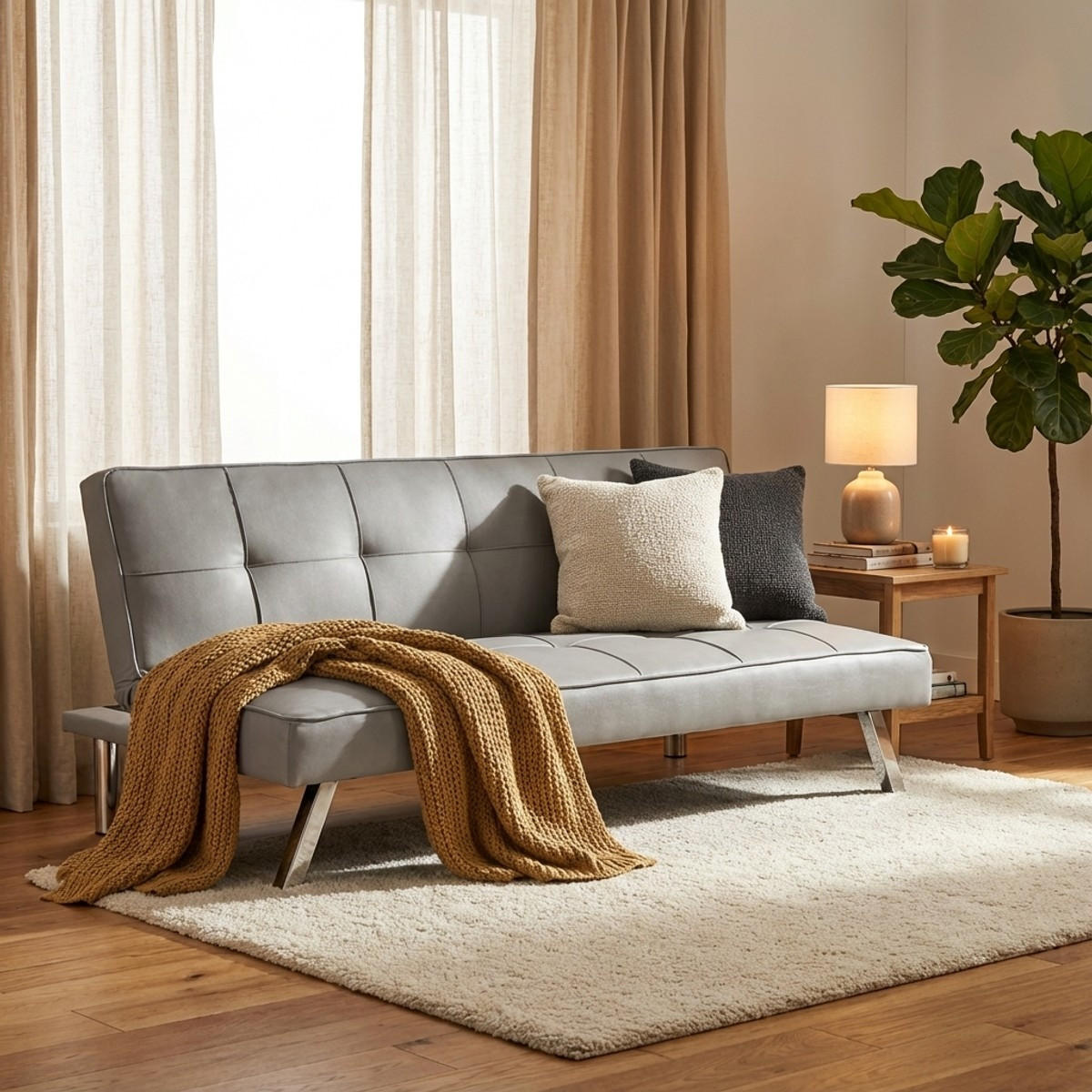 SCHLAFSOFA Gemma - Grau - Grau, Textil (175/74/83cm) - Pasmara