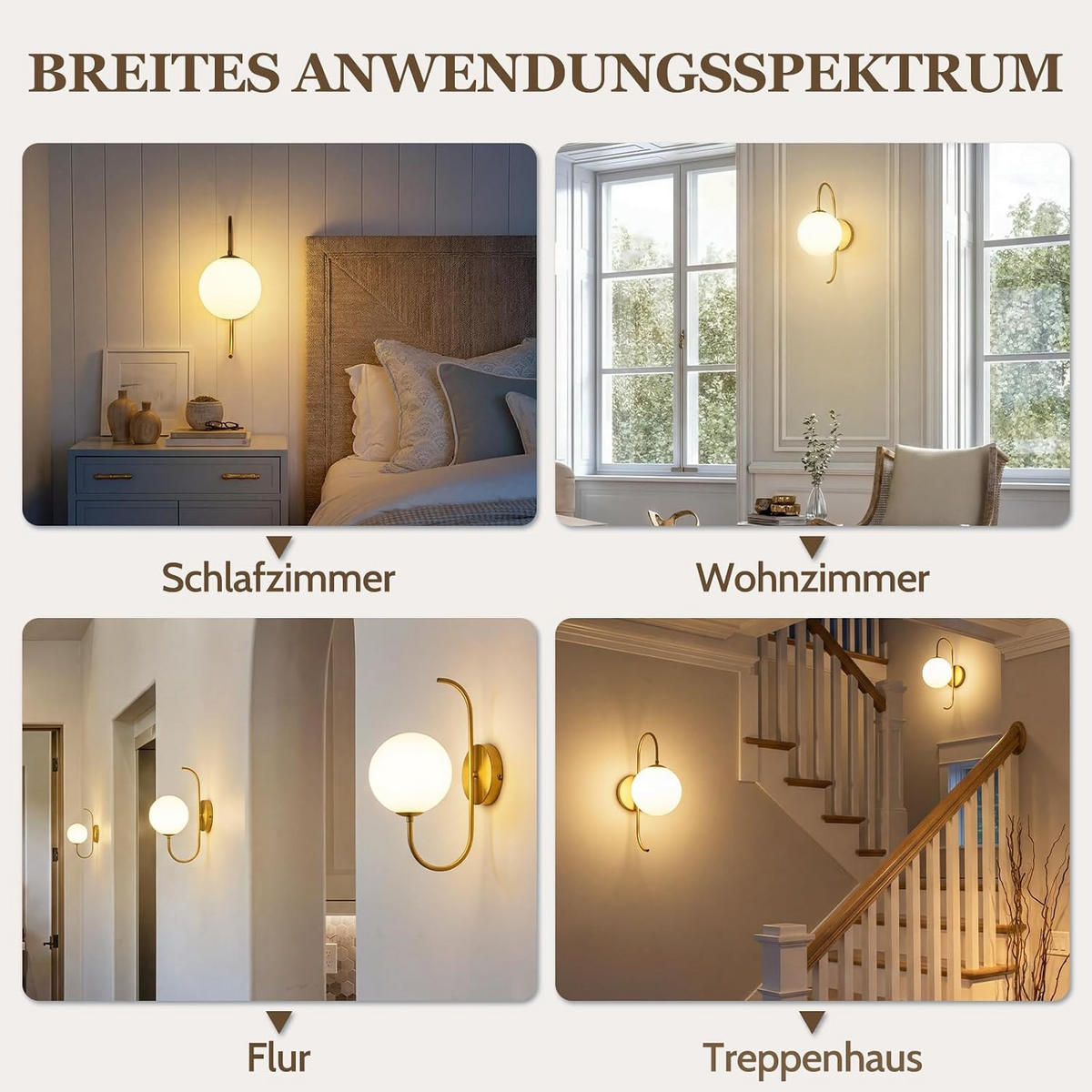 WANDLEUCHTE Erfurt II 26x15x36cm - Goldfarben, Metall (15/36/26cm) - Nettlife