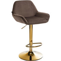 BARHOCKER Samt braun - Goldfarben/Braun, Textil/Metall (51/89/52cm) - CLP