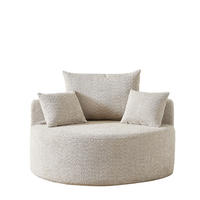 EINZELSESSEL aus Chenille in Khaki – rundes Cloud-Design & ohne Montage - Schlammfarben, Textil (127/85/127cm) - Urban Meuble