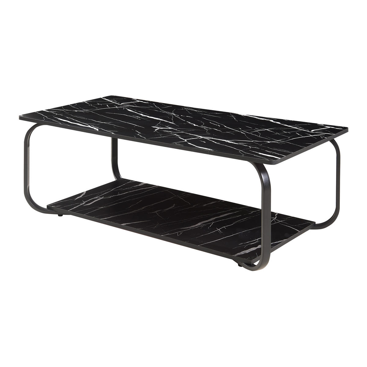 COUCHTISCH Kolta 120/60/43 cm - Schwarz, Holzwerkstoff/Metall (60/120/43cm) - [en.casa]