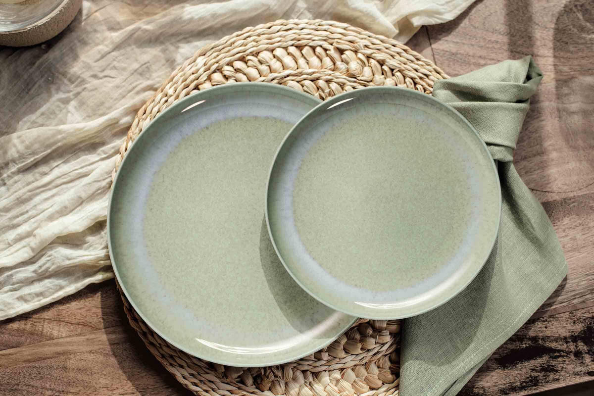 TAFELSERVICE Perlemor Alga grün 12er Set - Grün, Keramik (1/1/1cm) - like.Villeroy & Boch