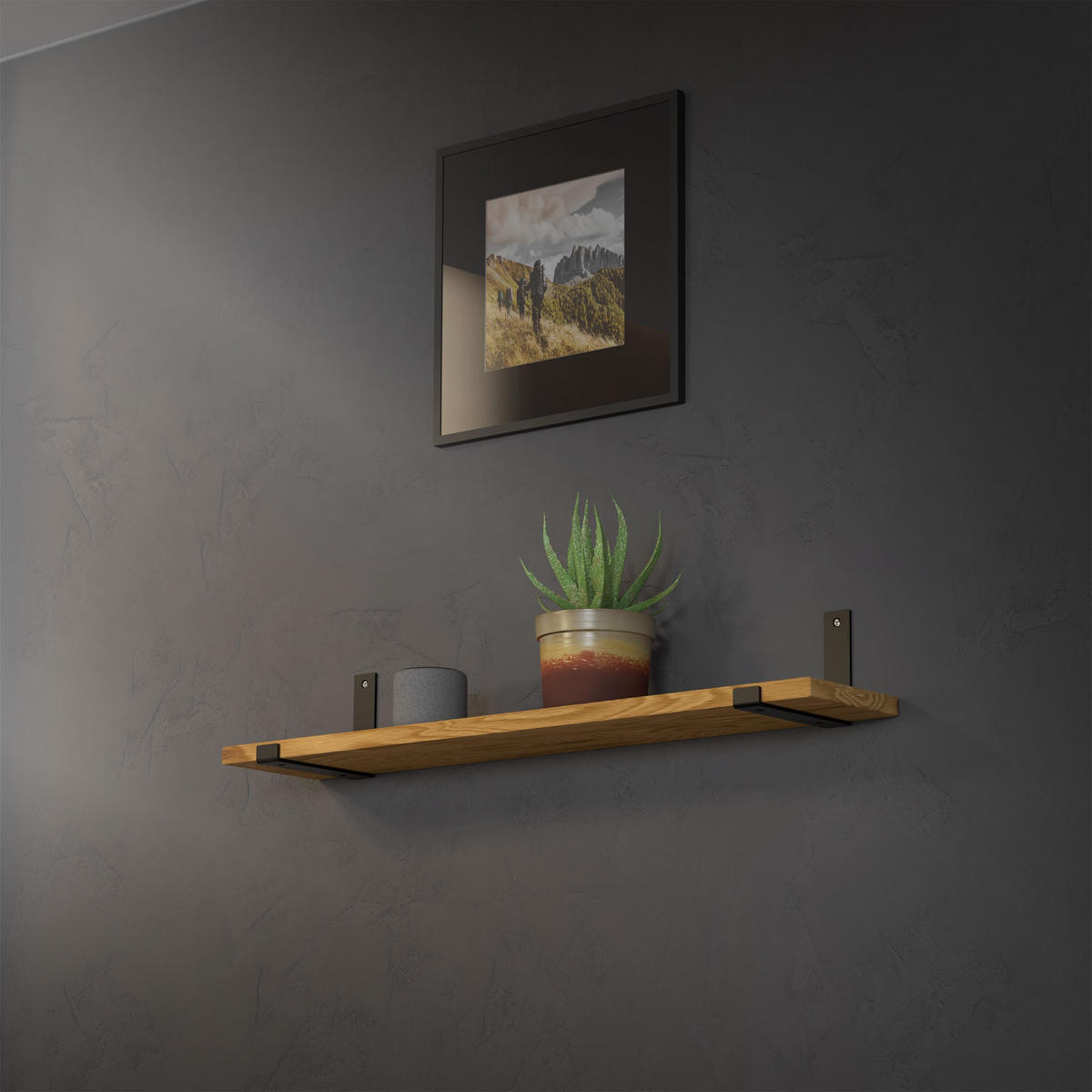 REGALHALTERUNG 2er Set - Schwarz, Metall (14/4/20cm) - ML-DESIGN