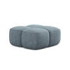 POUF Chenille Stoff Blau - Pastellblau/Schwarz, Holzwerkstoff/Kunststoff (90/39/90cm) - Makamii