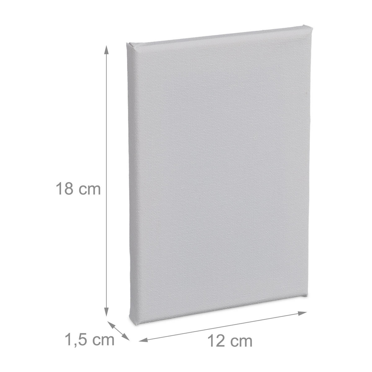 14XLEINWAND-SET - Weiß, Holzwerkstoff/Textil (18/12cm) - Relaxdays