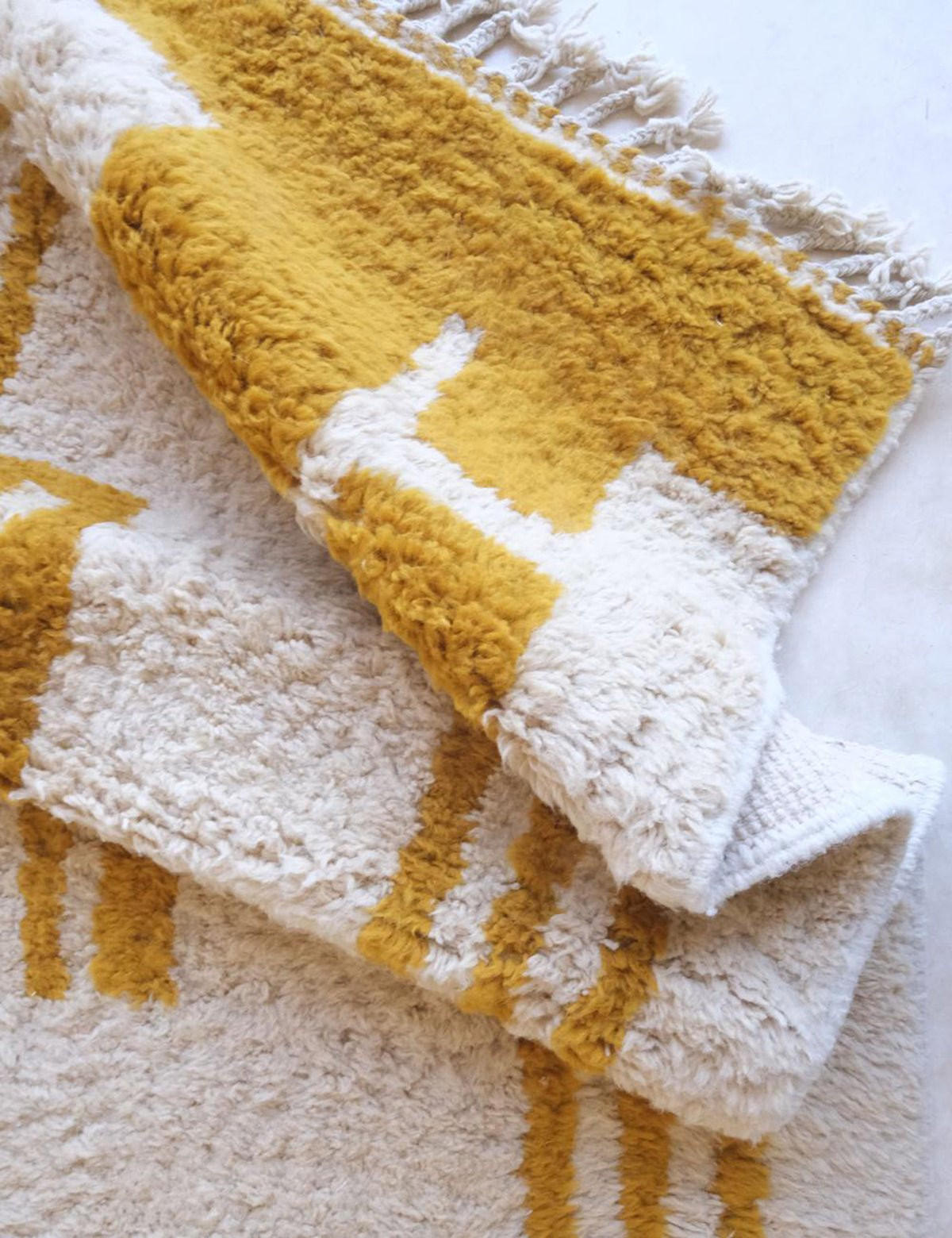 BERBERTEPPICH Design handgemacht 245x 346 cm - Gelb, Naturmaterialien (245/346cm) - AFK Living