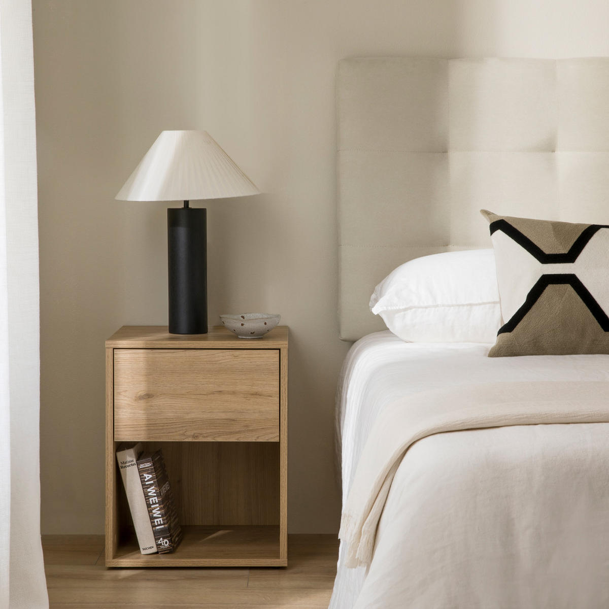 NACHTTISCH Hegas Natur 42 cm x 53.1 cm - Braun, Holzwerkstoff (42/53/40cm) - Kenay Home